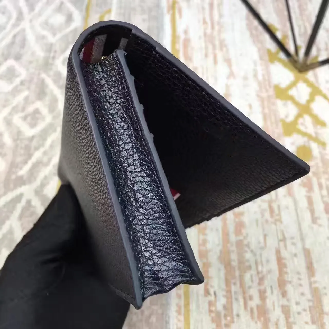 

2021 Fashion TB Brand Genuine Long Wallet Men Women Clutch Cow Leather Striped Casual Short Card Bag