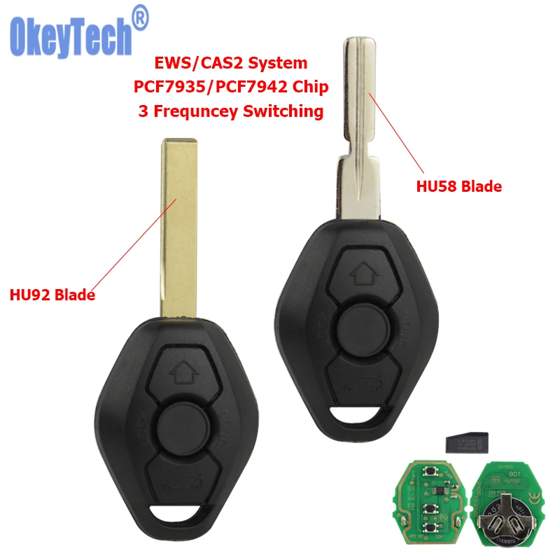 

OkeyTech EWS CAS2 Remote Control For BMW Car Key E38 E39 E46 X3 X5 Z3 Z4 1-7 Series 315/433/315LPMHz ID44 Chip Entry Transmitter