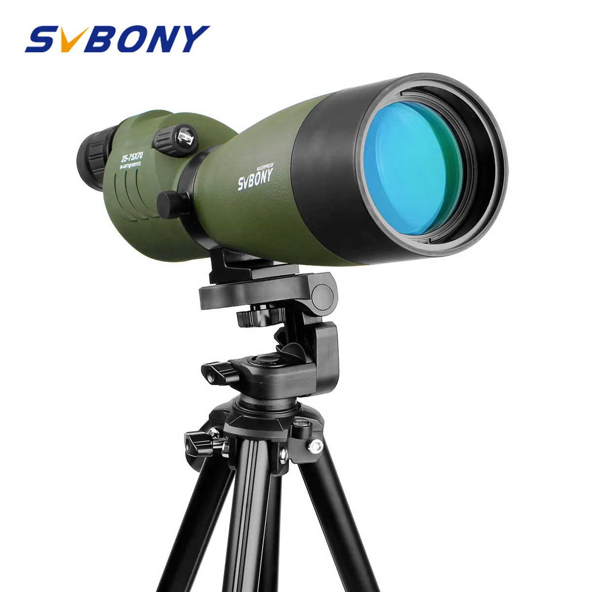 SVBONY SV17 Зрительная труба 25-75x70mm зум водонепроницаемый 180 De для охоты стрельба из лука телескоп оптика с 54 ''высокий штатив F9326G