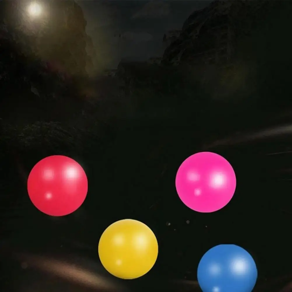 

Sticky Ball Mini Fluorescent Solid Color Wall Suction Sticky Ball Pressure Reduction Toy Stress Relief Toy