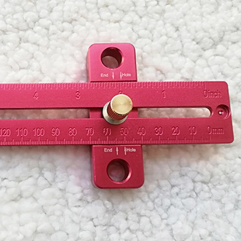 

12 inch Red T Square Ruler W/ Brass Nut Architect Ruler Drafting Ruler Architectural Triangle Scale Ruler for Woodwork