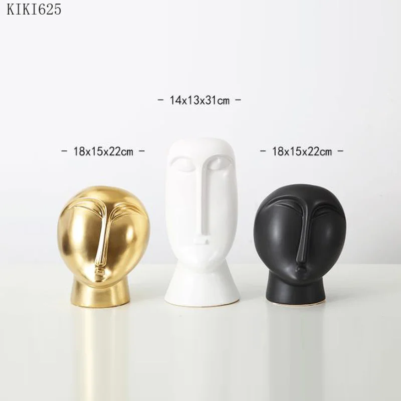 

Abstract Human Face Head Vase Flower Arrangement Ornaments Hydroponic Ceramic Vase Flower Pot Living Room Countertop Ornaments