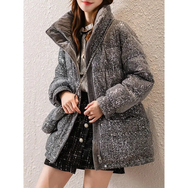 

2021 Winter New Middle-Aged And Young People's Stand Collar Fashion, Foreign Style, Medium And long Fashionable And Popular Coat