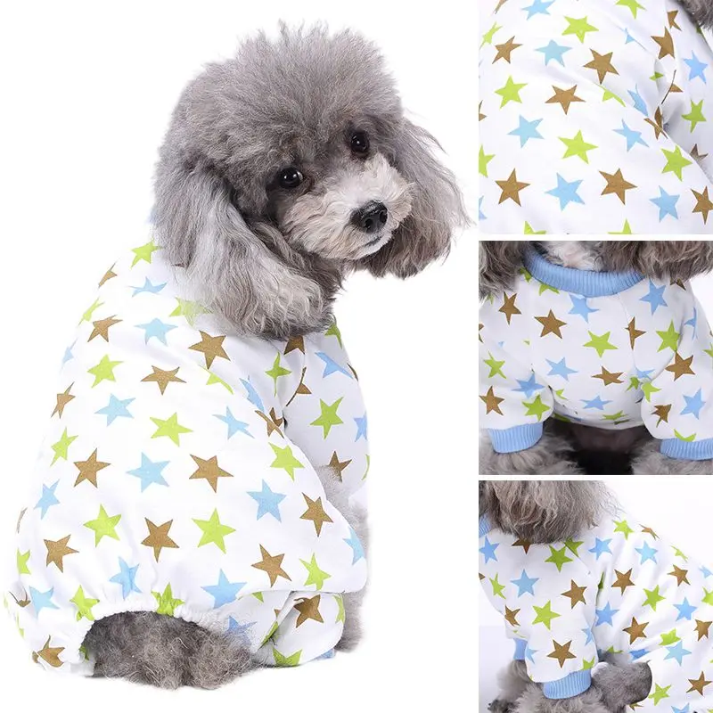 

Lovely Animal Cherry Star Printed Pet Dogs Jumpsuits Small Pet Dog Cotton Shirt Dog Clothing New arrive 2020