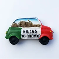 qiqipp creative car magnetic refrigerator stickers italy milan tourism commemorative decorative crafts collection