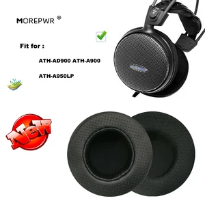 Morepwr New upgrade Replacement Ear Pads for ATH-AD900 ATH-A900 ATH-A950LP Headset Parts Leather Cushion Velvet Earmuff Headset