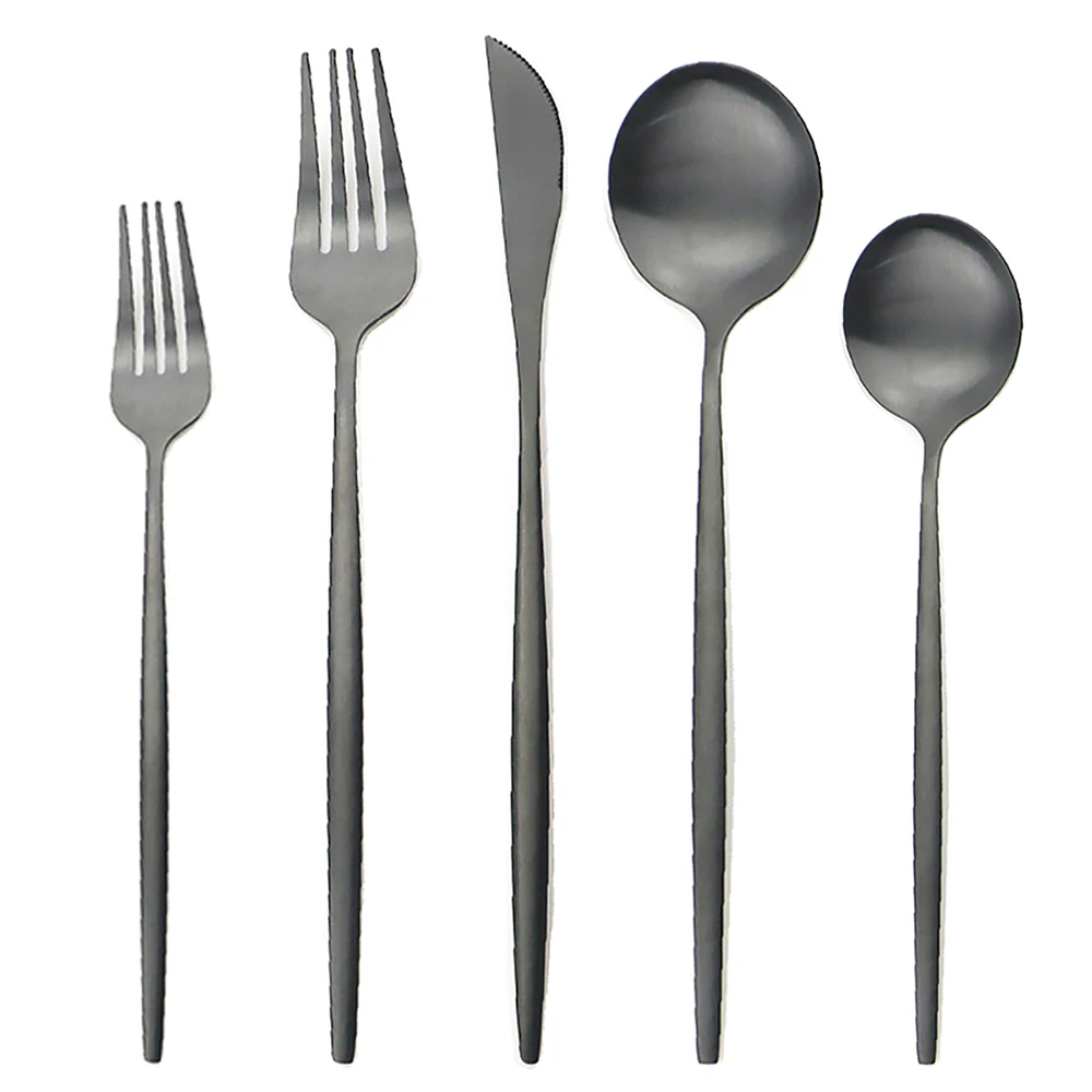 

2/4/6Set Set Steel Dinnerware Fork Dessert 304 Stainless Dessert Set Knife Gold Cutlery Tableware Kitchen Spoon Flatware Set Set
