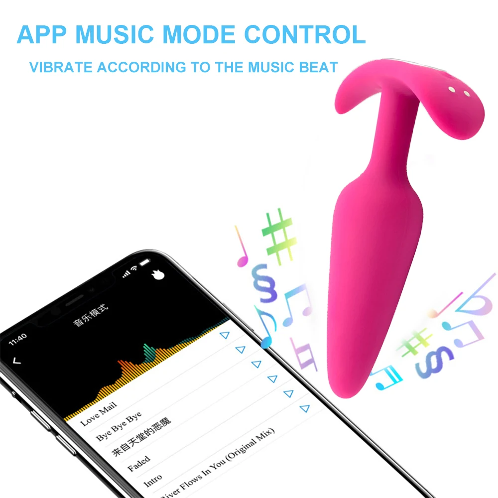 Bluetooth APP Anal Plug Vibrator Music Video Control Sex Toy For Adults Male Prostate Massage Female Dildo Butt | Красота и здоровье