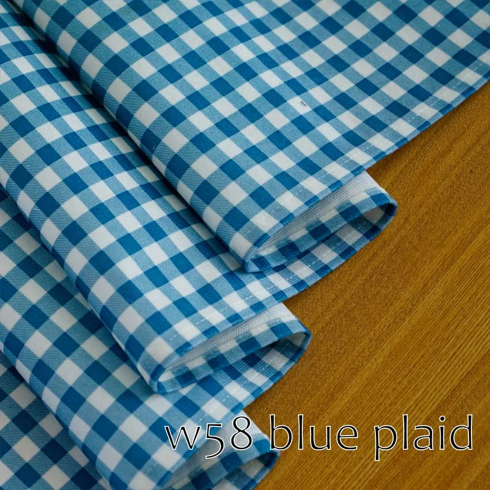 w58 blue plaid S Современный Декор для дома розовый темно-синий черный цвет плед стержень карман толстый Гладкий плюшевый кухня окна двери балдахин шторы - Цвет: w58 blue plaid S
