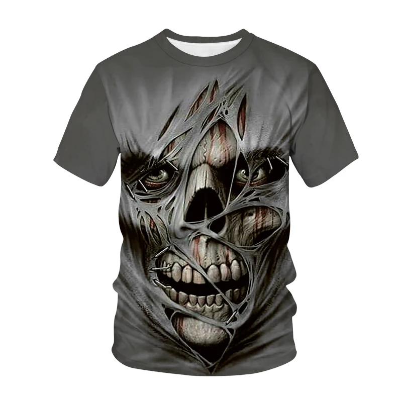 2020 новая футболка Мужская Уличная Череп с цветами и круглым вырезом Топы И