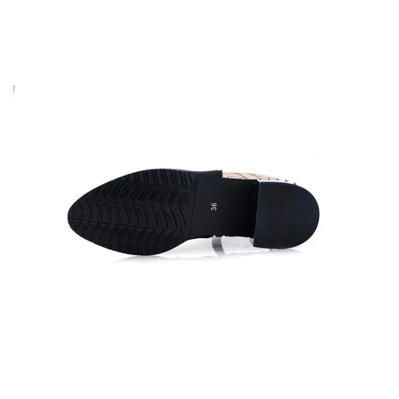 Женские нескользящие ботильоны на толстой подошве с заостренным носком молнии в