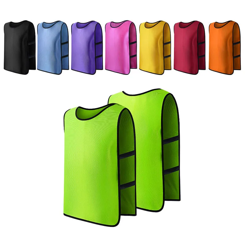 

New Team Training Scrimmage Vests Soccer Basketball Youth Adult Pinnies Jerseys Summer Beach Tops Solid Color