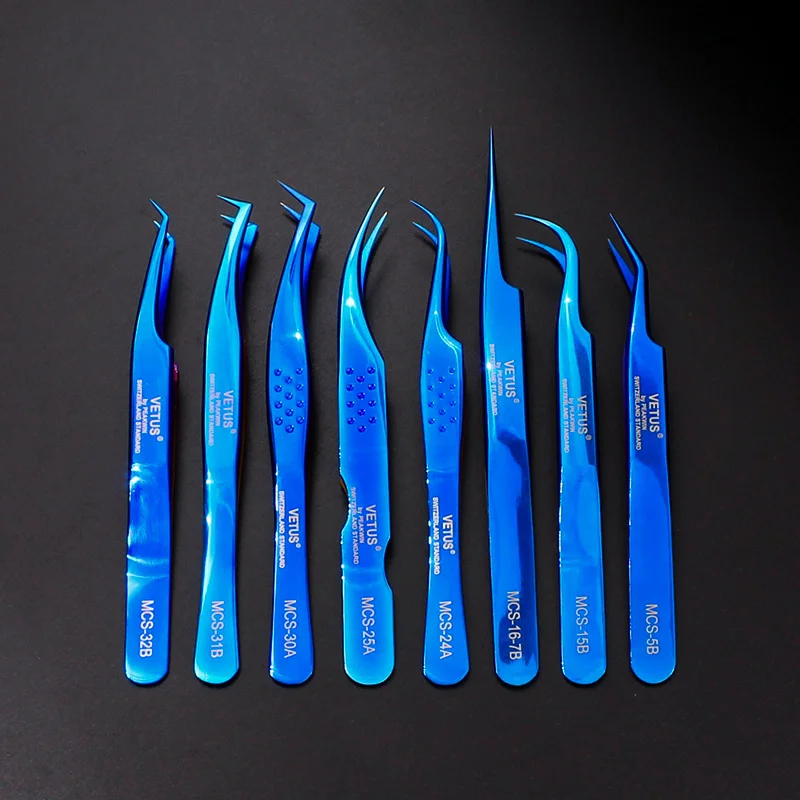 

- original MCS advanced eyelash makeup forceps, bright blue, new style, ultra precision tip, enhanced 6D 3D eyelash
