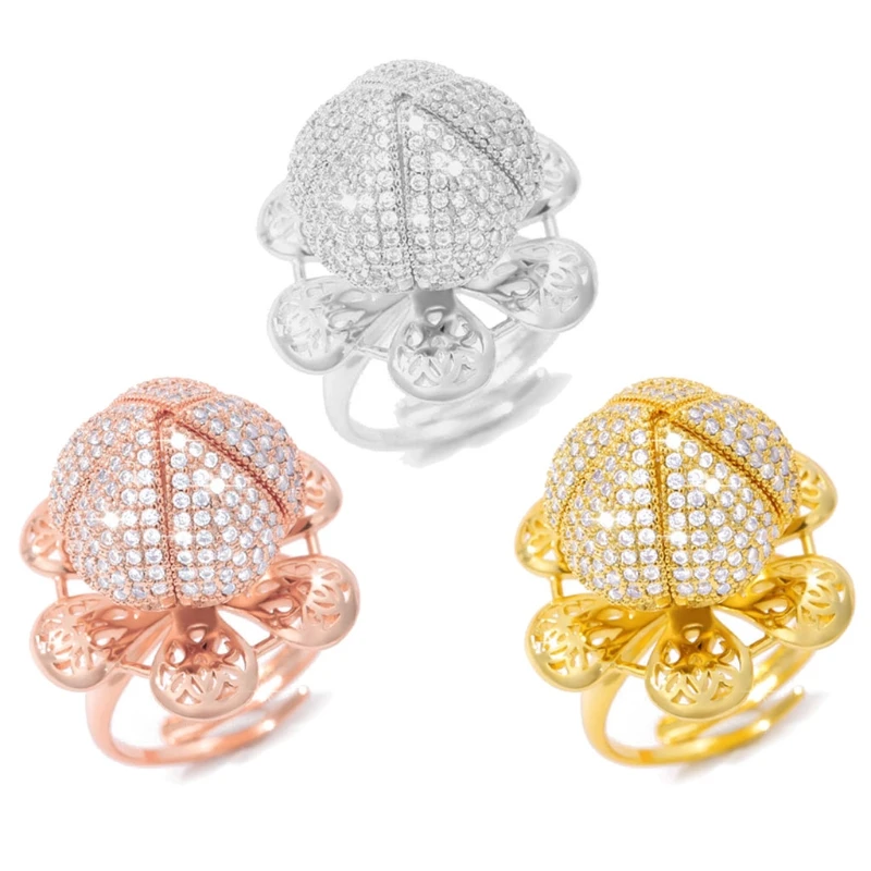 

ring for women Luxury Rose Ring Personalized Diamond Rose Ring Open Ring Can Be Rotated to Bloom