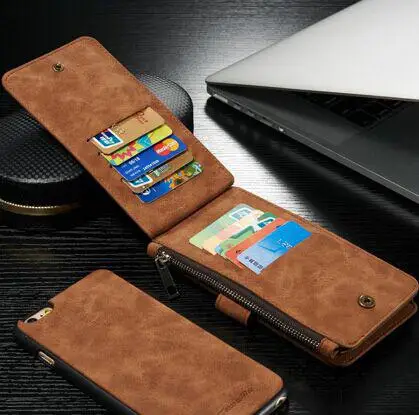 Группа в вертикальном положении ретро кожаный чехол кошелек на молнии с