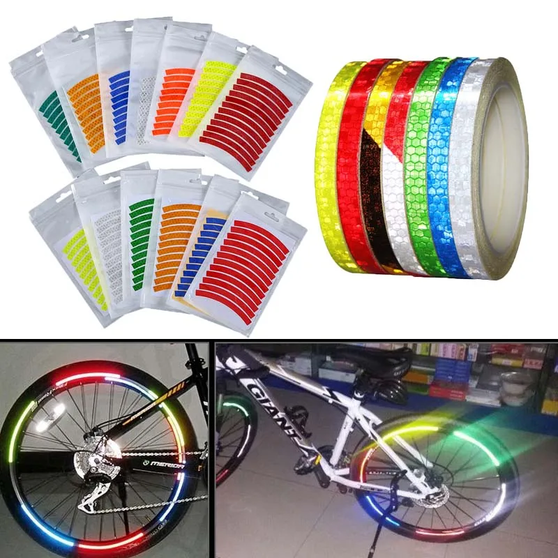 

Флуоресцентные светоотражающие наклейки для горных велосипедов, отражатель для мотоцикла и велосипеда, обод колеса, Предупреждение ждающа...