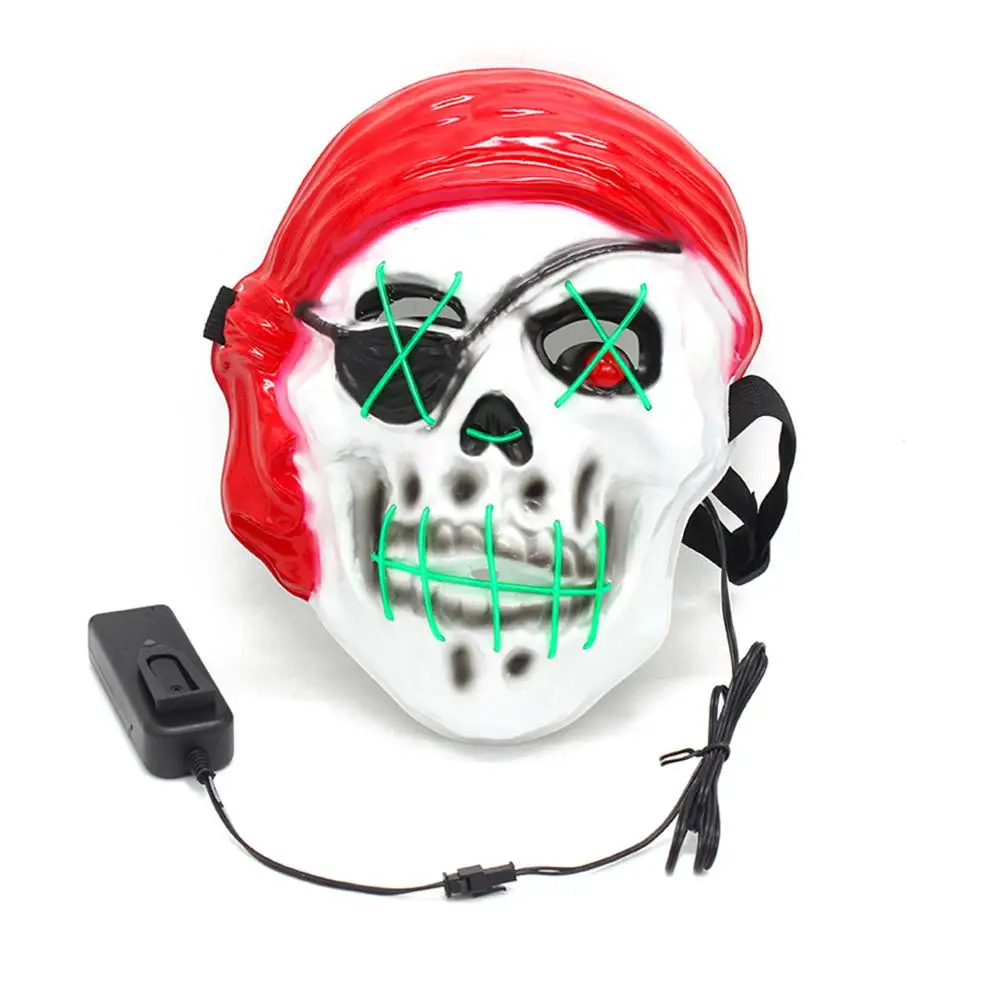 Клоун на Хэллоуин Джокер маска тыквы Хит Леджер светодиодной вспышкой жуткий