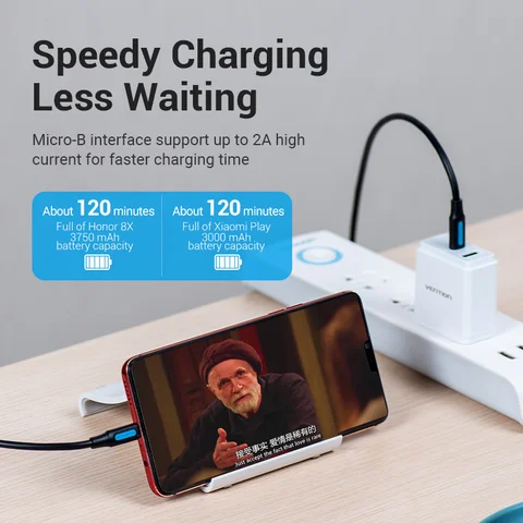 Кабель Vention Type C к Micro USB-кабелю Fast USB Type-C для Samsung Huawei Xiaomi MacBook Pro OTG Кабель Micro USB для мобильного телефона
