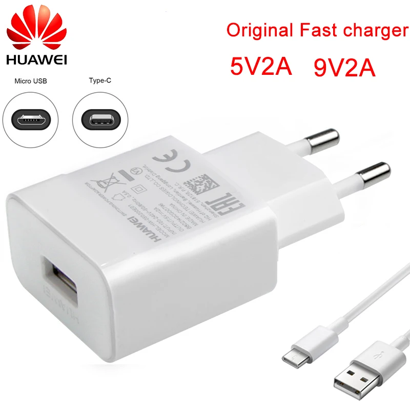 

Huawei Original Charger 5V2A 9V2A Power Adaptor Micro Type-C Data Cable For P6 P7 P8 P9 P10 lite Mate 10 lite Honor 5A 5C 6X 7X