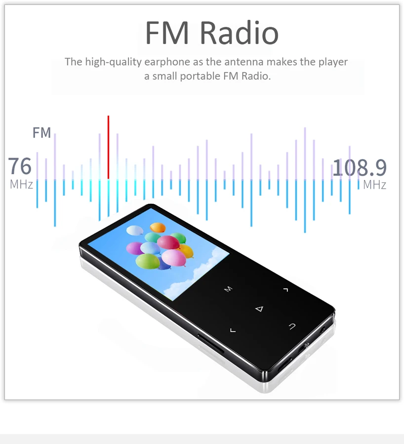 

Bluetooth MP3- Hifi Fm- Built-in 1,8 Tft