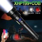 Супер мощсветильник COB светодиодный фонарик XHP199, бесплатная доставка, светодиодный фонарик XHP90, фонарик с USB, перезаряжаемый Тактический светильник онарь, фонарь 18650