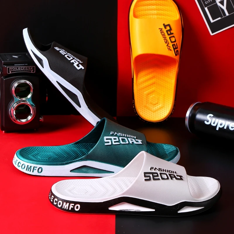 

Cool Slippers Male Female Summer Outdoor Beach Shoes New Casual Breathable Flip Flops Man Non-slip PVC Indoor Bathroom Slippers