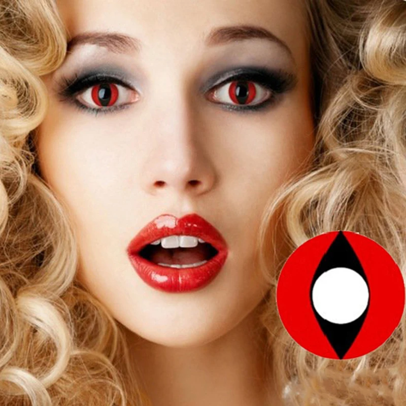 Косплей Контактные линзы для глаз Хэллоуин Косметическая картина аниме кошачий