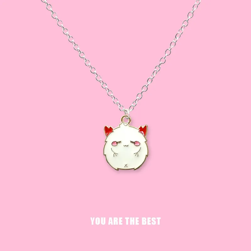 

New Necklace For Women Cute Cartoon Black And White Little Devil Couple Jewelry Valentine's Day Gift Collares Para Mujer
