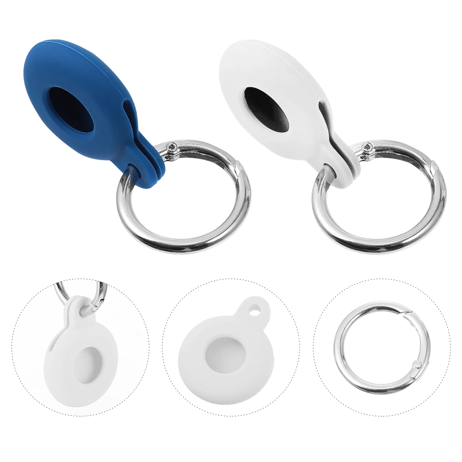 

2Pcs Silicone Sleeve Item Finder Case with Keyring Compatible with Airtags