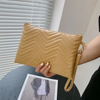 womens clutch bag fashion pu leather handbag for women autumn and winter new female wallet thread striped purses and handbags
