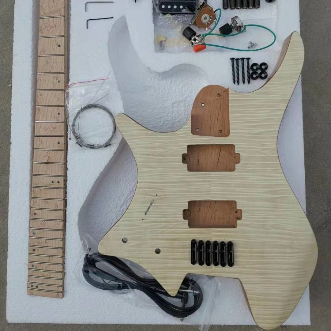 Гитара без головок Mountain fanned fret левосторонняя гитара с пламенем кленовый топ 5 шт.
