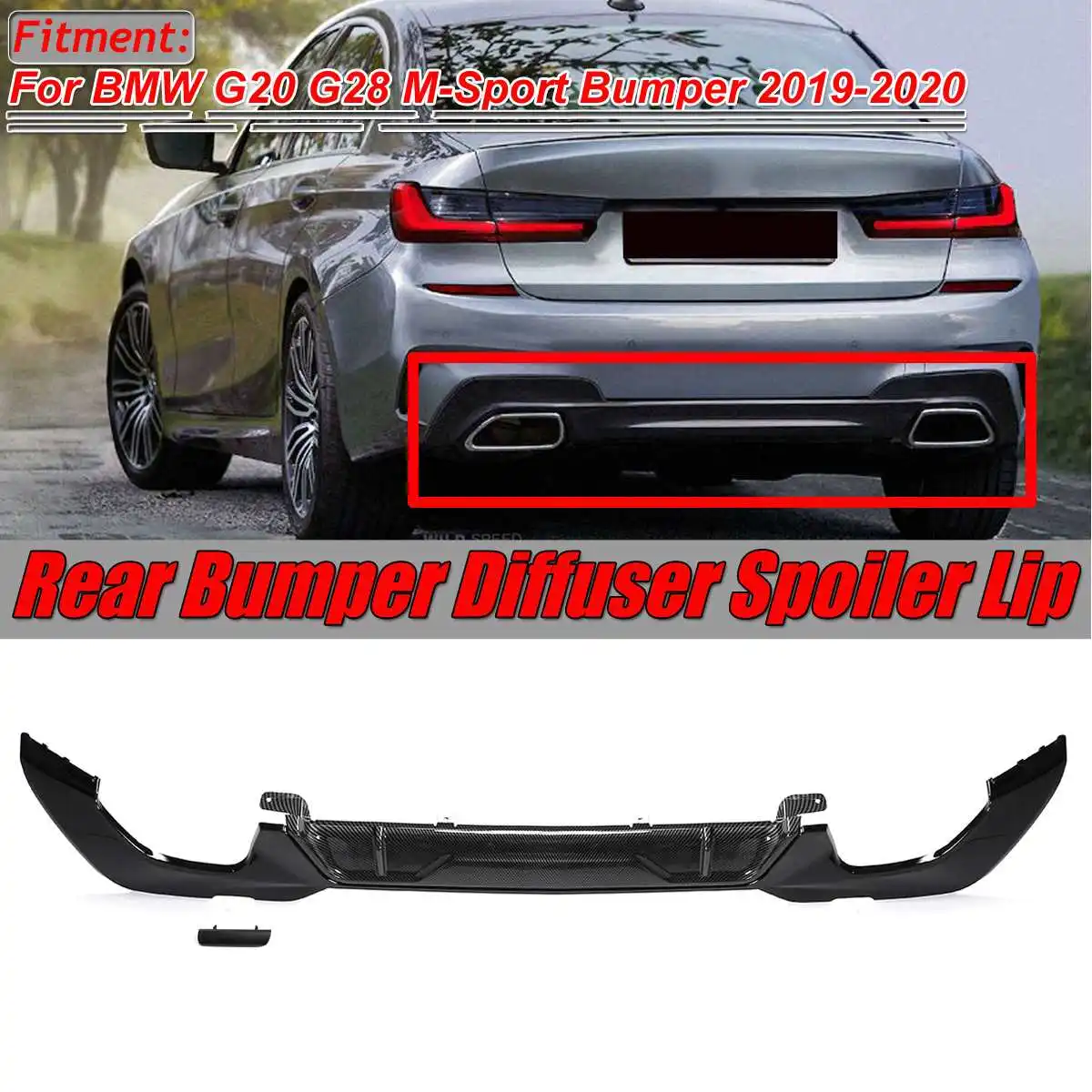 G20 Carbon Fiber Look/Black Gar задний бампер диффузор спойлер для BMW G28 M Sport 2019 2020 защита