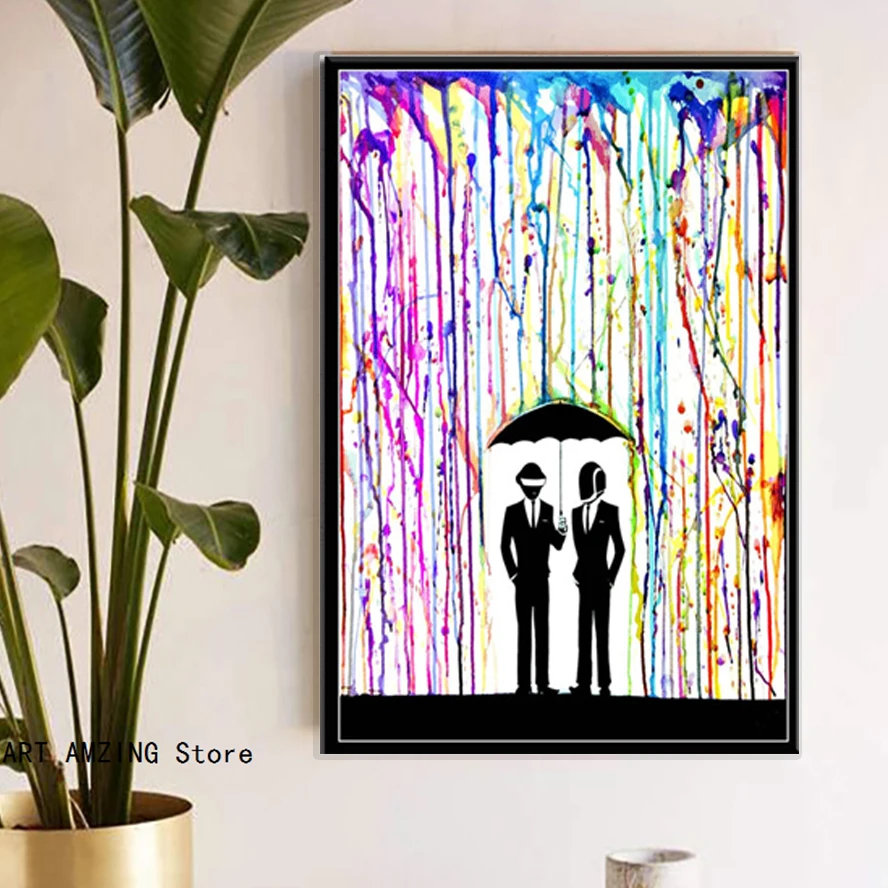 Постер Daft в стиле панк абстрактные постеры и принты радуги дождя домашний Декор