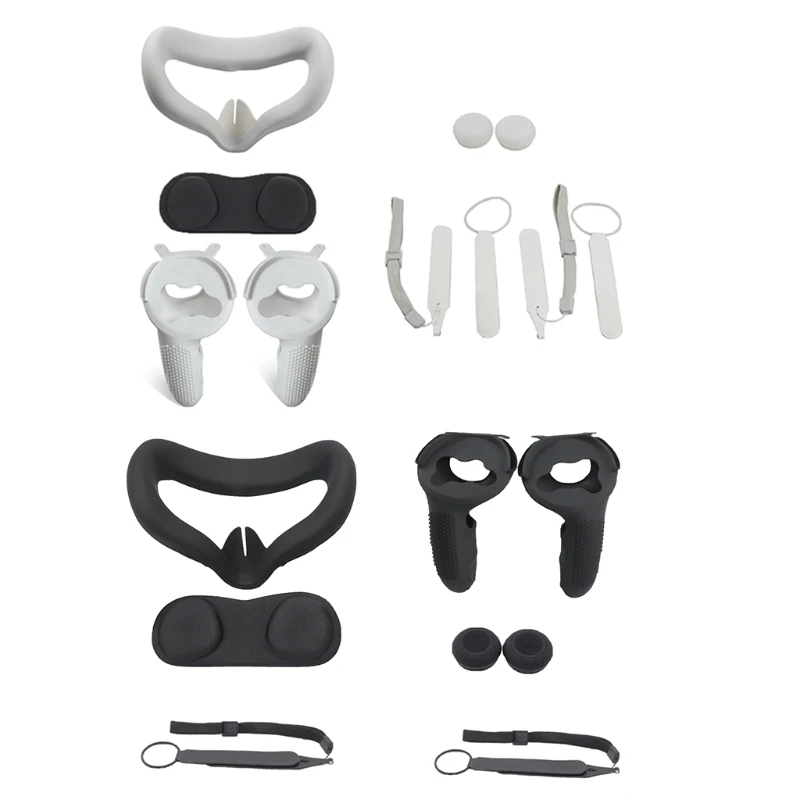 

Protection Pad Rocker Cap VR Lens Cover Handle Grip Cover Grip Strap Silicone Case for -Oculus Quest 2 VR X37A