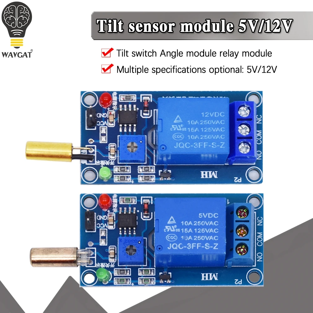 12V 5V 1 канал Выход наклона угла Сенсор триггерный релейный модуль Золотой SW520D мяч
