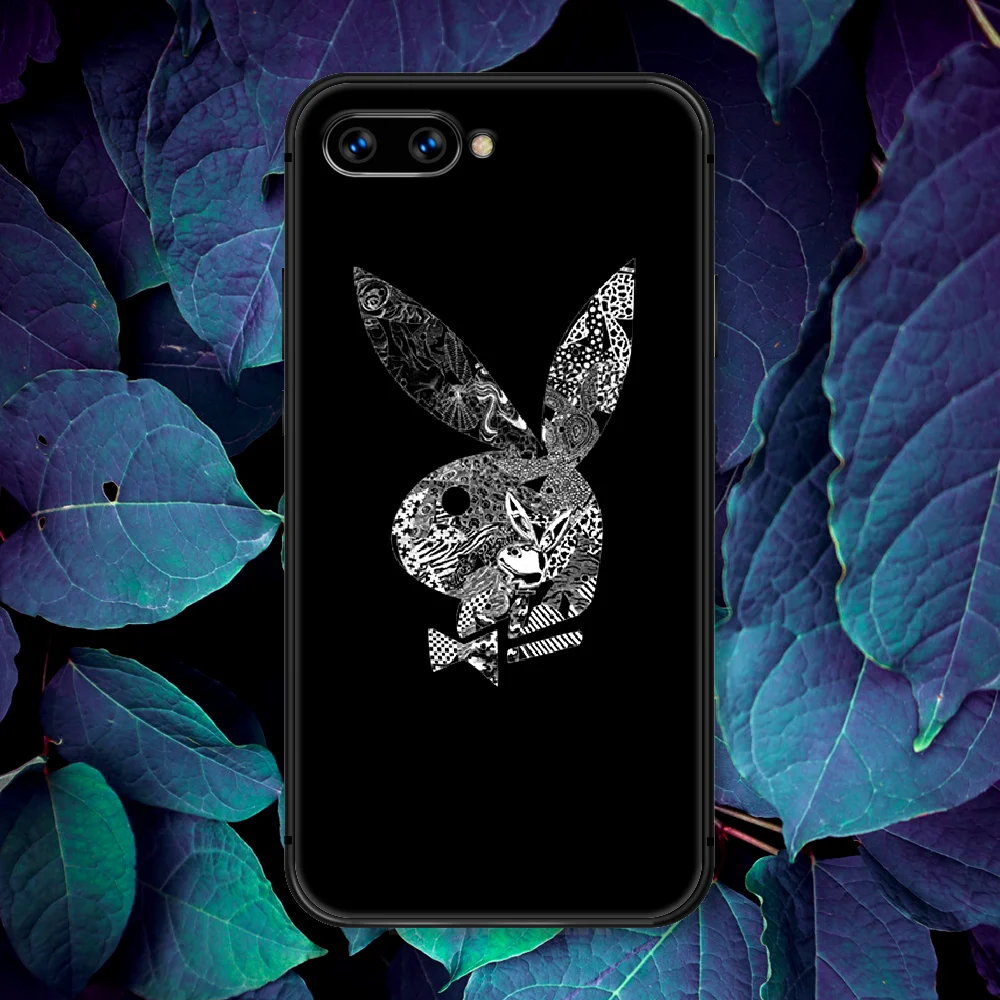 

Playboe Fashion Trend Brand Rabbit Phone Case For Huawei Honor 6A 7A 7C 8 8A 8X 9 9X 10 10i 20 Lite Pro Play black Waterproof