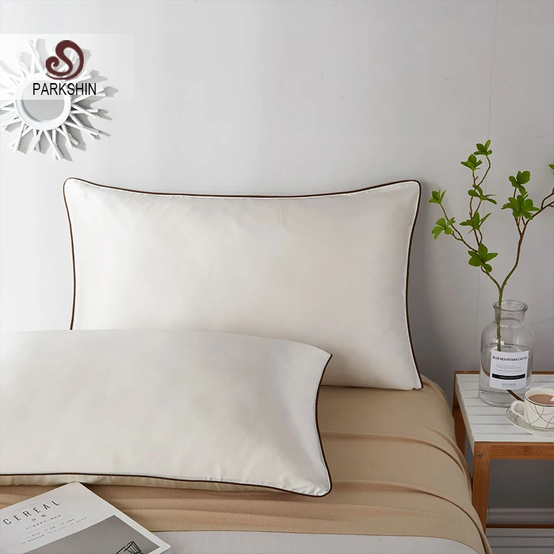 Паркшин домашние постельные принадлежности сплошной цвет Наволочка 100% 25 Momme шелк