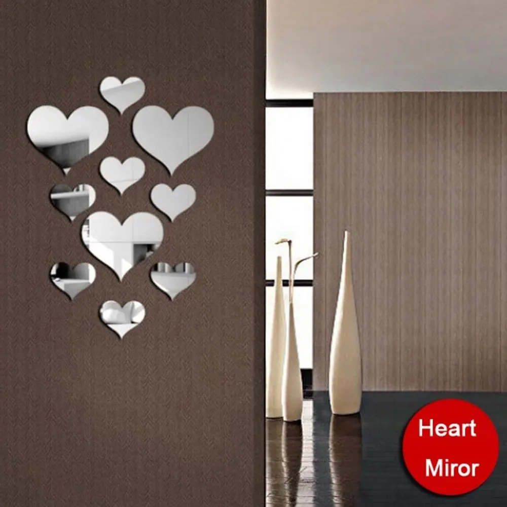 Наклейка на стену Серебряный Золотой 3D зеркальные настенные наклейки обои