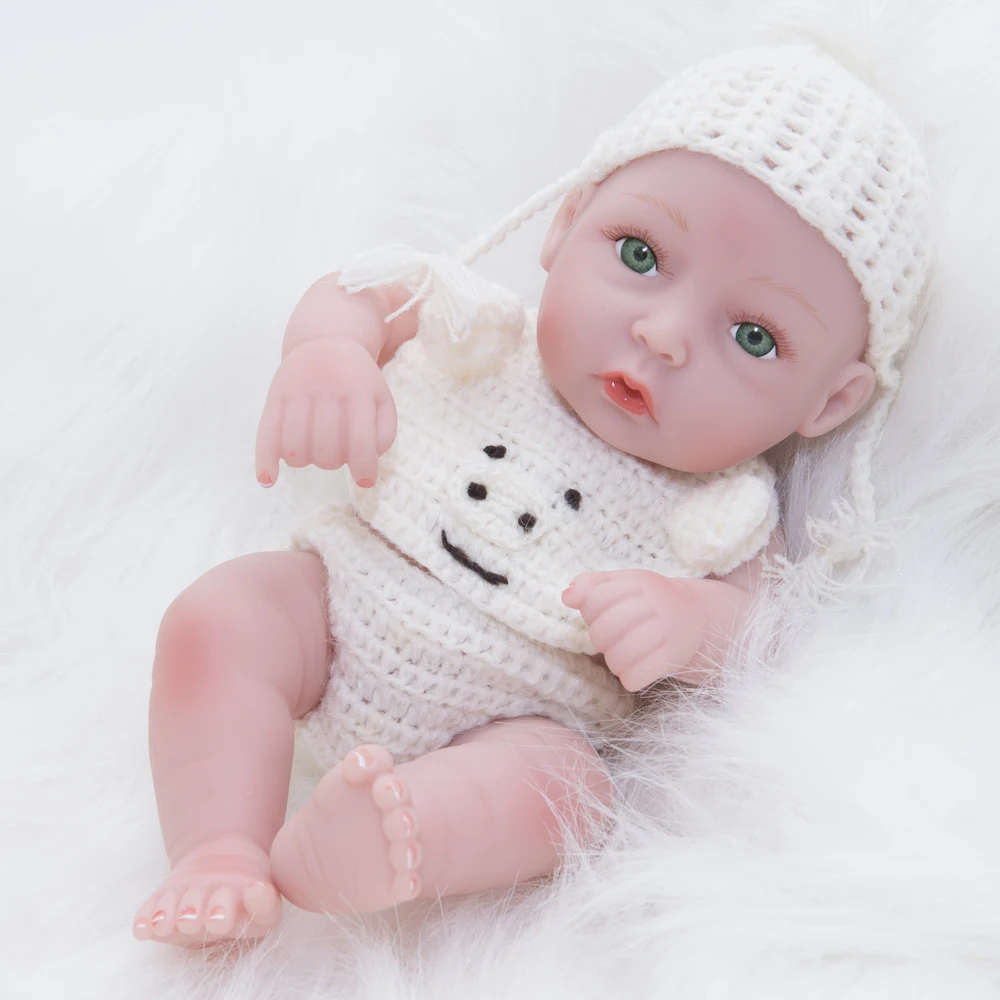 10 &quot25 см милый новорожденный мини Bebe Reborn Baby Doll полный силиконовый винил
