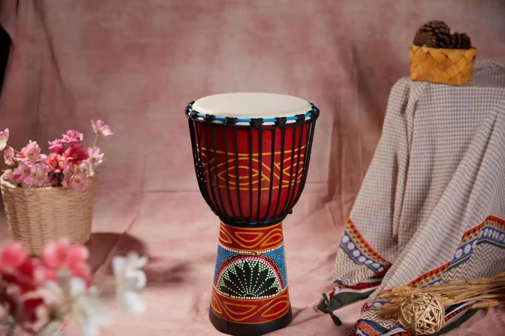 Африканский барабанный бубен ткань овчина АБС углеродное волокно тканевый