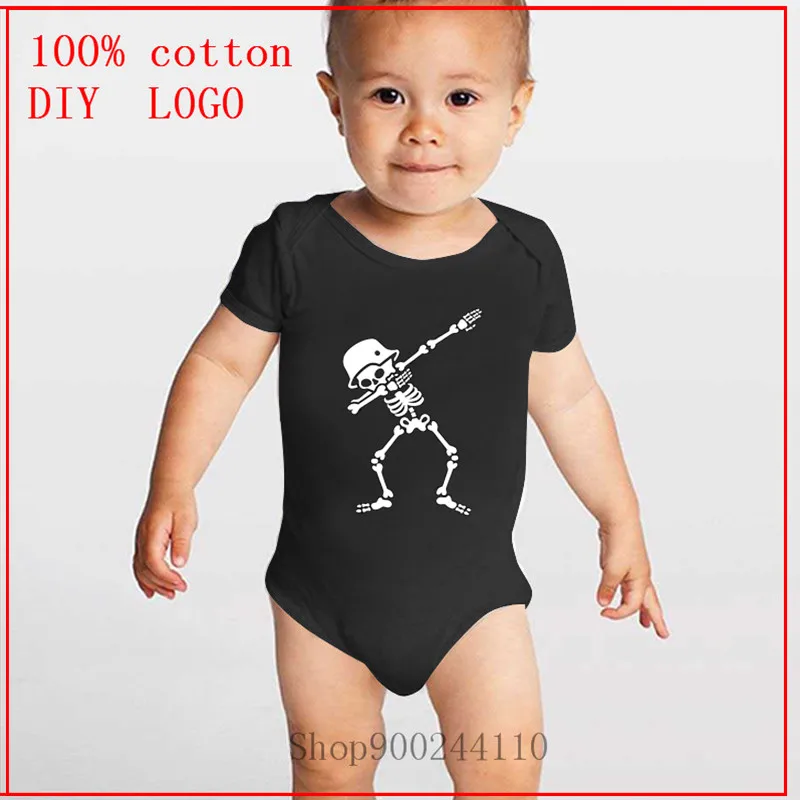 

Dab cyclist skeleton dabbing biker skull Bicycle club white printed Bodysuit Baby Summer Fashion One-piece Jumpsuit Clothes