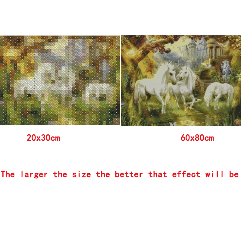 Полноразмерная 5D картина из страз сделай сам вышивка крестиком единорог 3D