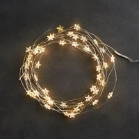led 60 star fairy lights battery operated on 10ft long silver color copper wire string lights for outdoor indoor xmas party use
