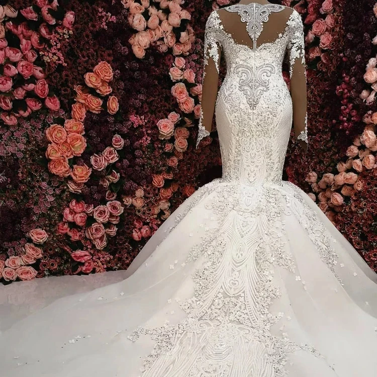 Лидер продаж Роскошные свадебные платья Кружевные Vestido De Noiva Mariage Платья | Свадьбы