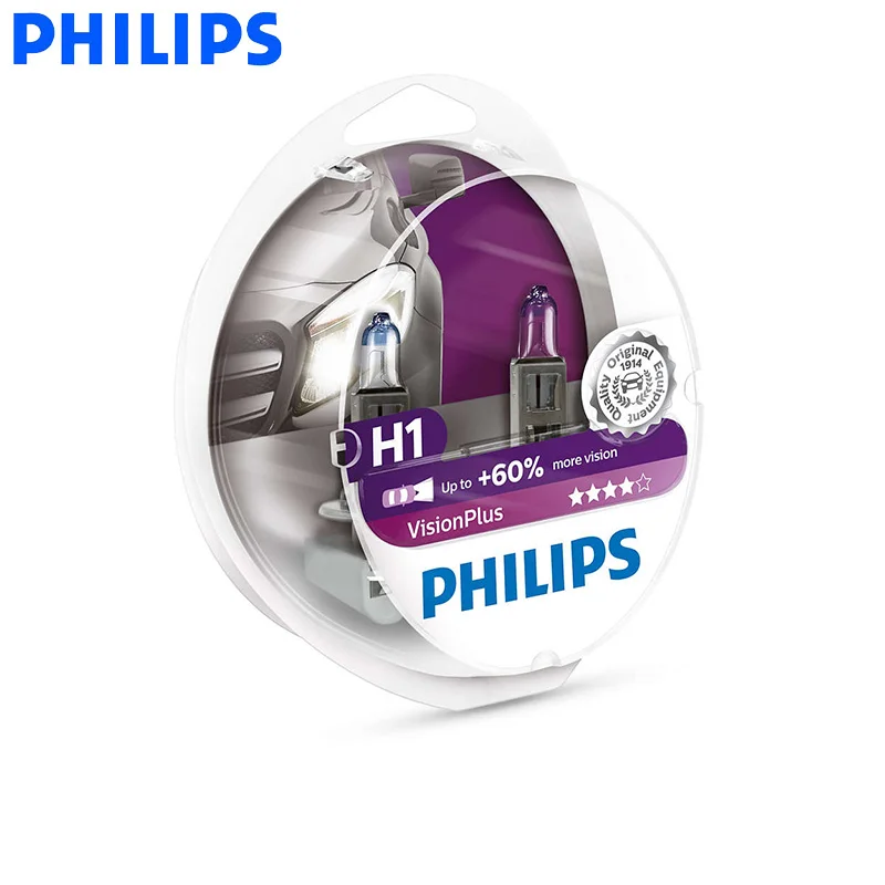 Philips H1 12V 55W Vision Plus Автомобильные фары галогенные лампы автомобильные