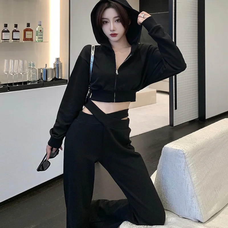 Женский Повседневный костюм из двух предметов пикантный пиджак топ + брюки с