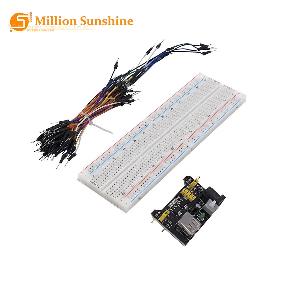 

Модуль питания MB102 3,3 В 5 В + макетная плата 830 точек + кабель перемычки 65 шт. EC4