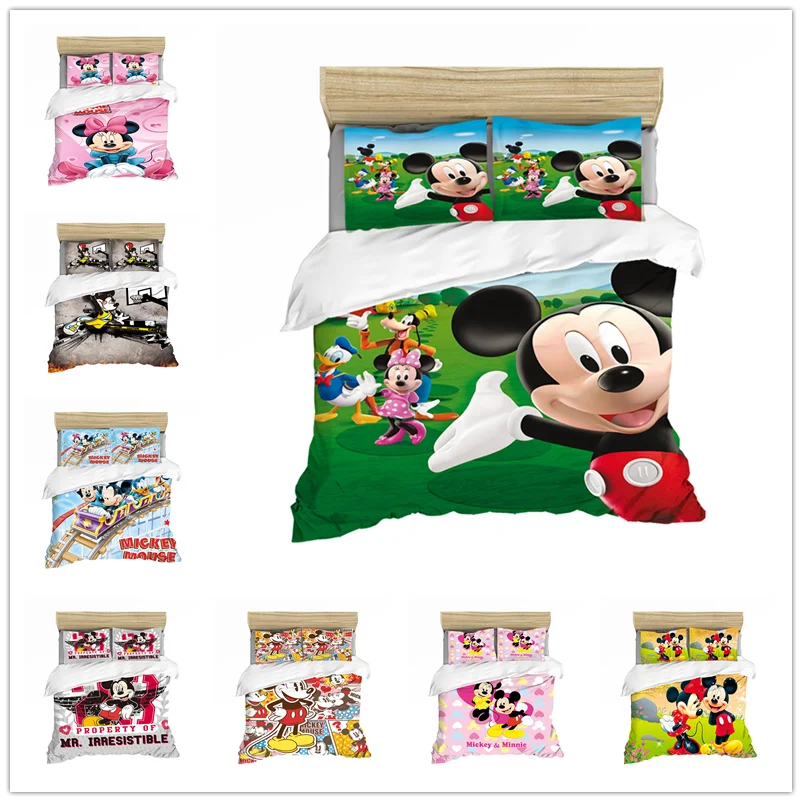 Комплект постельного белья с принтом Минни для девочек милая мягкая простыня