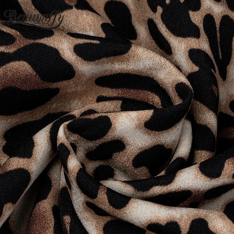 

Benuynffy Leopard Print Bow Tie Neck Womens Tops and Blouses Autumn Loose Casual OL Women Long Sleeve Elegant Blouse 2020