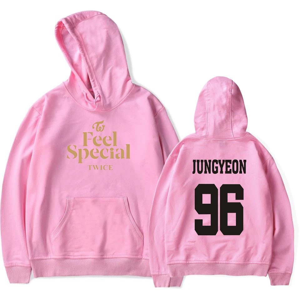 

HOT TWICE Feel Special Printed Hoodies 95 Na Yeon Women/Men Long Sleeve 96 Jungyeon Casual Hooded Sweatshirts Streetwear Clothes
